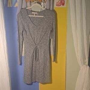 Elegant Long Sleeve Gray Dress